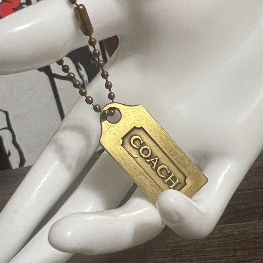 Coach Vintage Gold-Tone Brass HangTag Pendant - Picture 2 of 6